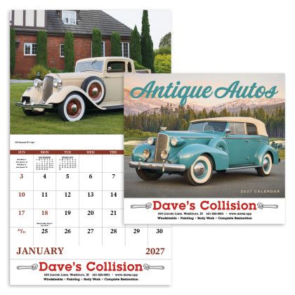 Custom Economy Appointment Calendar - Antique Autos - Front view