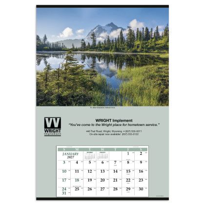 Custom Triumph® Jumbo Hanger 12-Month Calendar with Stock Photo - Calendar View 