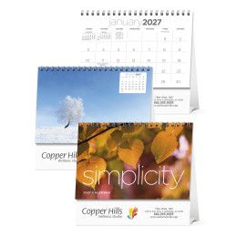 Custom Triumph® Desk Tent Calendar - Simplicity
