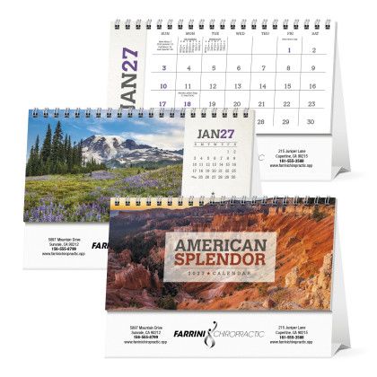 Custom Triumph® Desk Tent Calendar - American Splendor