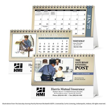 Custom Triumph® Desk Tent Calendar - The Saturday Evening Post Custom Triumph® Desk Tent Calendar - The Saturday Evening Post