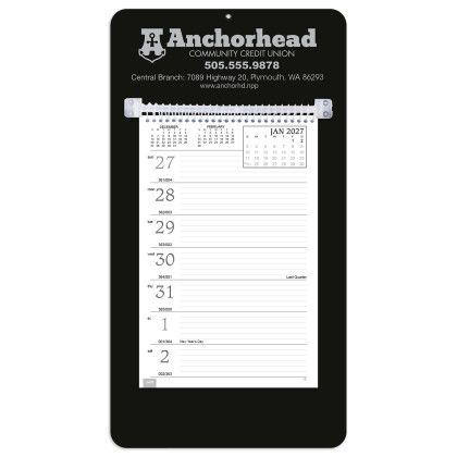 Custom Weekly Memo Easel Calendar with Colored Mount - Black