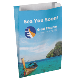 Custom Full Color 1-Sided Merchant Paper Bags - 9" x 13" x 2.5"