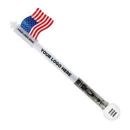 Custom Light Up Jumbo Flag Wand With Prism Ball
