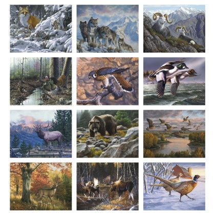 Custom Wildlife Canvas Calendar - Stapled - Month view