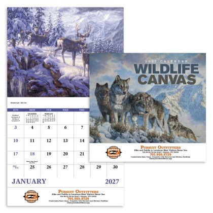 Custom Wildlife Canvas Calendar - Stapled 