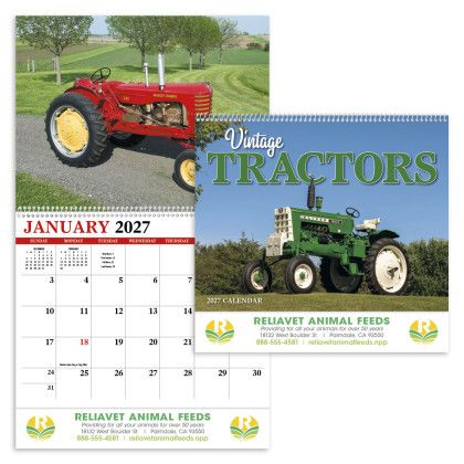 Custom Vintage Tractors Appointment Calendar - Spiral