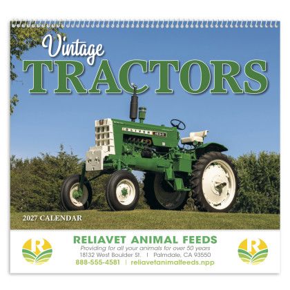 Custom Vintage Tractors Appointment Calendar - Spiral - Front view