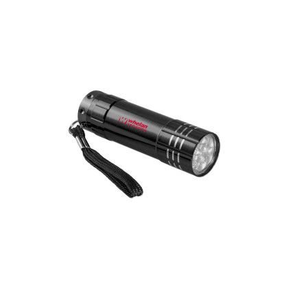 Custom Aluminum Flashlight with Strap - Black 