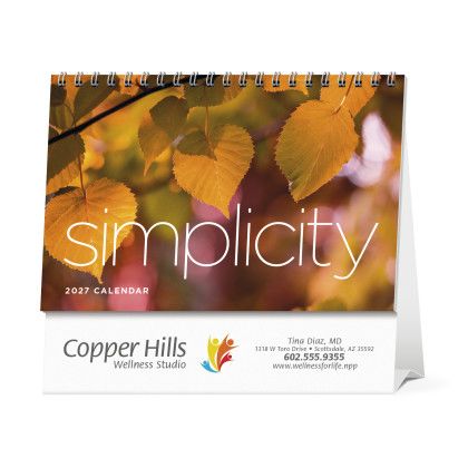 Custom Triumph® Desk Tent Calendar - Simplicity - Design 1