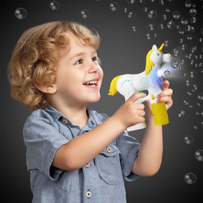 Custom Magical White Unicorn LED Bubble Gun - Blank - Lifestyle View 