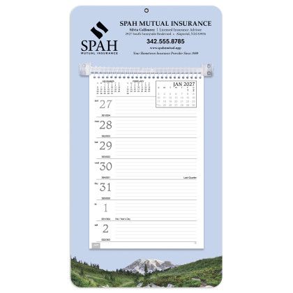 Custom Triumph® Weekly Desk Calendar With Colorful Mount Design - Mountain Custom Triumph® Weekly Desk Calendar With Colorful Mount Design - Mountain