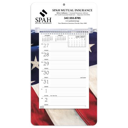 Custom Triumph® Weekly Desk Calendar With Colorful Mount Design - Patriotic Custom Triumph® Weekly Desk Calendar With Colorful Mount Design - Patriotic