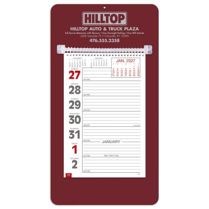 Custom Triumph® Weekly Appointment Easel Calendar-Colored Mount - Maroon