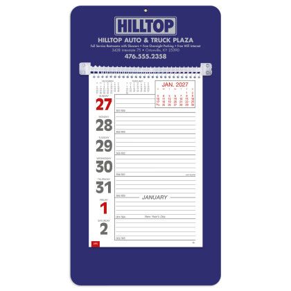 Custom Triumph® Weekly Appointment Easel Calendar-Colored Mount - Blue