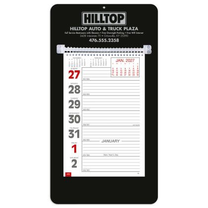 Custom Triumph® Weekly Appointment Easel Calendar-Colored Mount - Black
