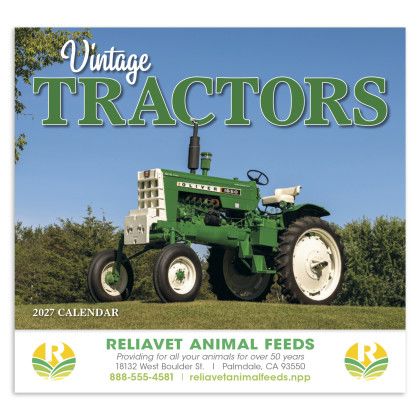 Custom Vintage Tractors Appointment Calendar - Stapled - Front view