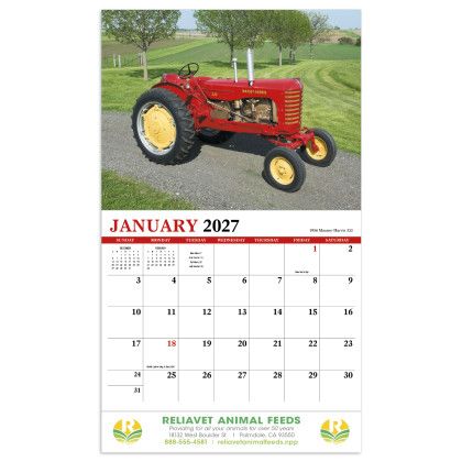 Custom Vintage Tractors Appointment Calendar - Stapled - Calendar view