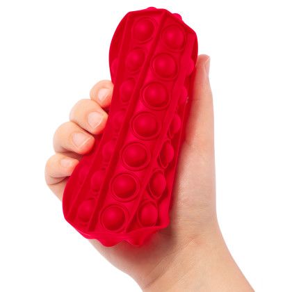 Custom Push Pop Bubble Heart Shape Fidget Sensory Toy - Red In Use 