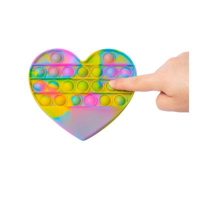 Custom Push Pop Bubble Heart Shape Fidget Sensory Toy - Rainbow Lifestyle View 