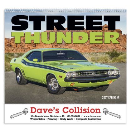 Custom Street Thunder Appointment Calendar - Spiral - Front view
