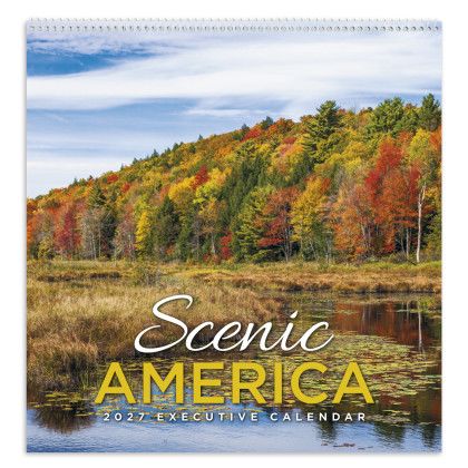 Custom Scenic America Executive Calendar - 12" x 25" - Front view