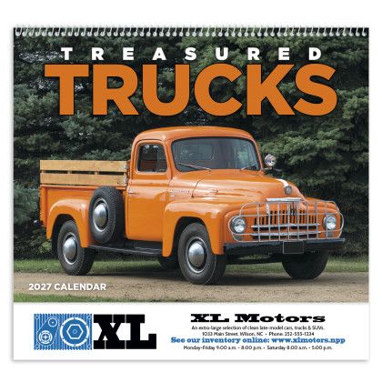Custom Treasured Trucks - Spiral Calendar - Front view