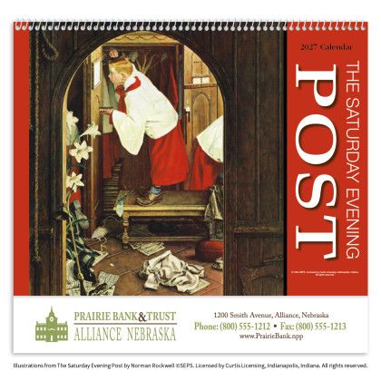 Custom Saturday Evening Post Appointment Calendar - Spiral - Front view Custom Saturday Evening Post Appointment Calendar - Spiral - Front view