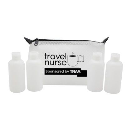 Custom Travel Kit with Fillable Bottles  - White 