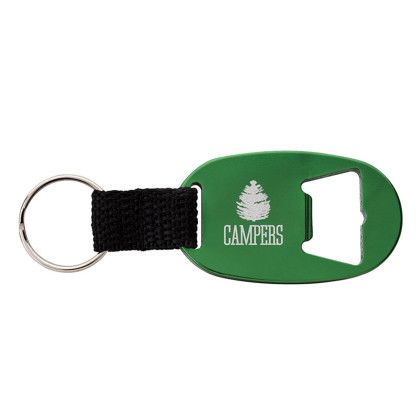 Custom Oakvale Bottle Opener Keyring - Green Custom Oakvale Bottle Opener Keyring - Green