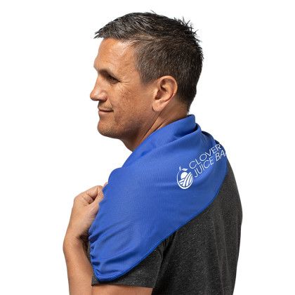 Custom Andes RPET Cooling Towel - Blue Lifestyle View 