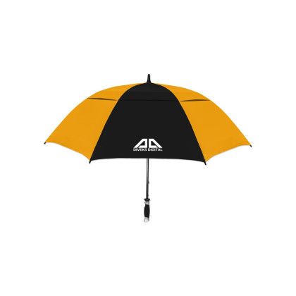 Custom Hurricane Vented Pro Golf Umbrella - Black/Gold Custom Hurricane Vented Pro Golf Umbrella - Black/Gold