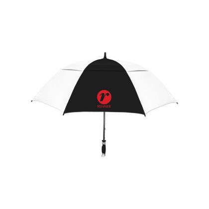 Custom Hurricane Vented Pro Golf Umbrella - Black/White Custom Hurricane Vented Pro Golf Umbrella - Black/White
