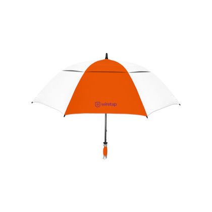 Custom Hurricane Vented Pro Golf Umbrella - Orange/white Custom Hurricane Vented Pro Golf Umbrella - Orange/white