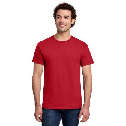 Custom Gildan Light Cotton Tee Shirt - Red Custom Gildan Light Cotton Tee Shirt - Red