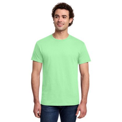 Custom Gildan Light Cotton Tee Shirt - Mint Green Custom Gildan Light Cotton Tee Shirt - Mint Green