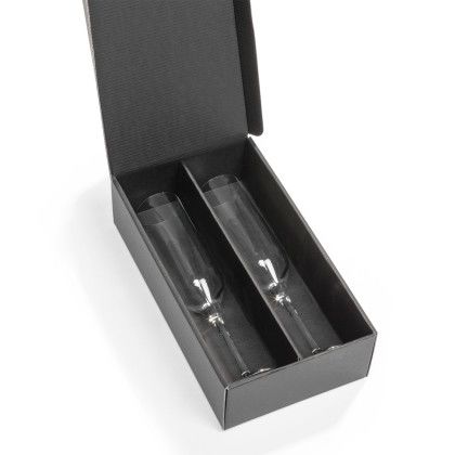 Custom Belmont Flute Glass - Deep Etch - In Box View Custom Belmont Flute Glass - Deep Etch - In Box View