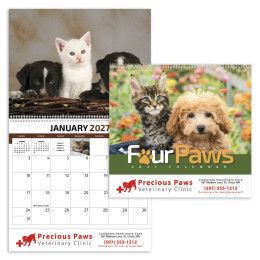 Custom Four Paws Appointment Calendar - Spiral