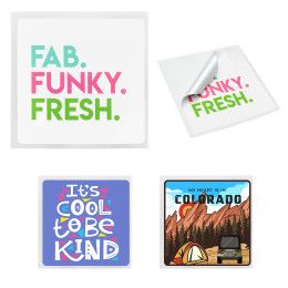 Custom 3 x 3 Square Rounded Corner Sticker - White