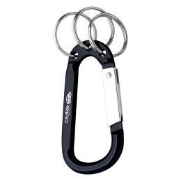 Custom 8 mm Carabiner With Triple Split Ring - Black 
