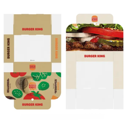 Custom 14" x 10" x 4" Flat White Corrugate Gift Box Full Color Label 