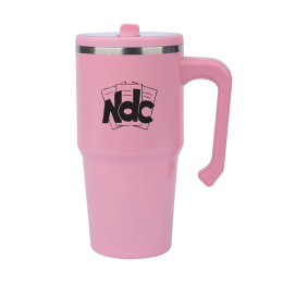 Custom Nolan 20 oz.. Double Wall Steel Vacuum Travel Mug - Pink