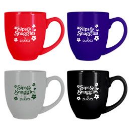 Custom Belmont 16 oz White Bistro Glossy Mug - All Colors 