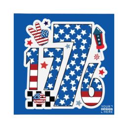 America 250 4" x 4" Kiss Cut Stickers 3.5 mil