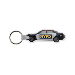 Custom Police Car Shaped USA Made Vinyl Keychain Custom Police Car Shaped USA Made Vinyl Keychain