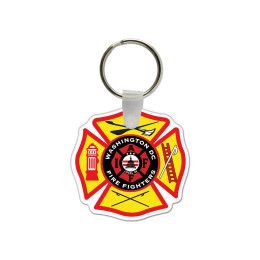 Custom Maltese Cross USA Made Vinyl Keychain Custom Maltese Cross USA Made Vinyl Keychain
