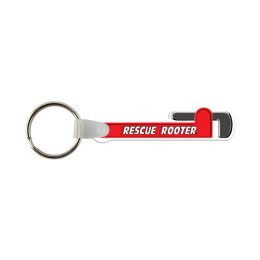 Custom Pipe Wrench Shaped USA Made Vinyl Keychain