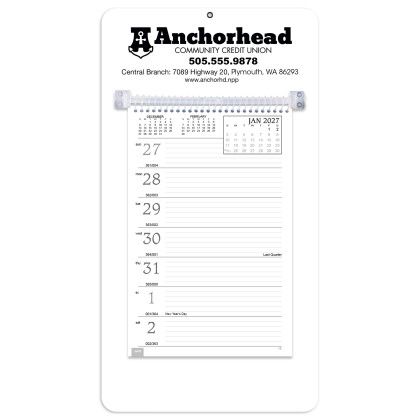Custom Weekly Memo Easel Calendar with Colored Mount - White