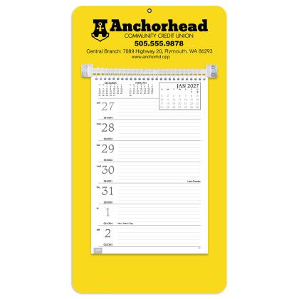 Custom Weekly Memo Easel Calendar with Colored Mount - Yellow