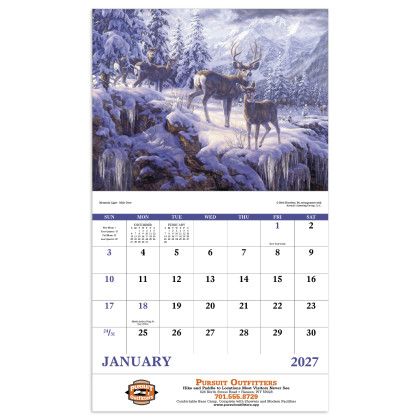 Custom Wildlife Canvas Calendar - Stapled - Calendar view